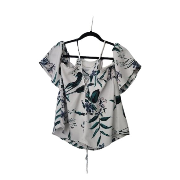 DYNAMITE Flowy Blouse with Cold Shoulder Sleeve - Picture 1 of 3